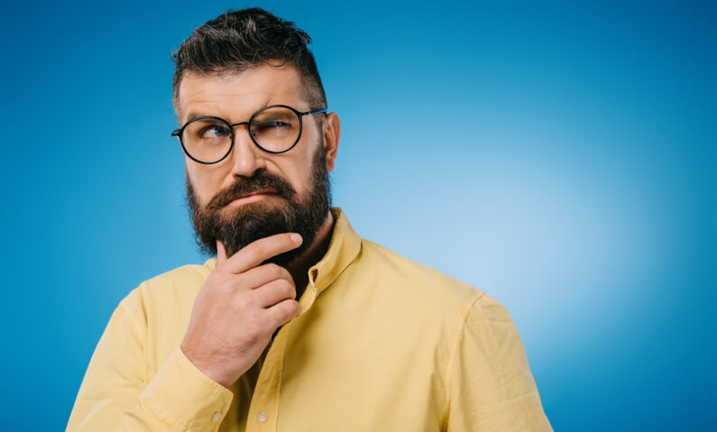 Bearded Man Thinking