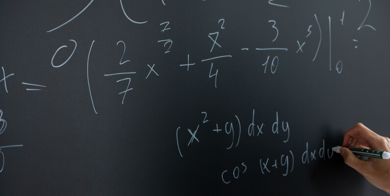 Black Board with Maths Formulas