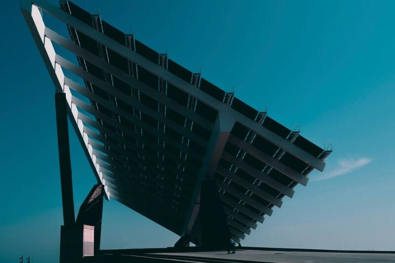 Solar panels on the roof